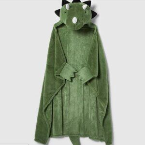 Pillowfort Dinosaur Hooded Blanket 40” x 50” - Green/Hand Pockets - HD101
